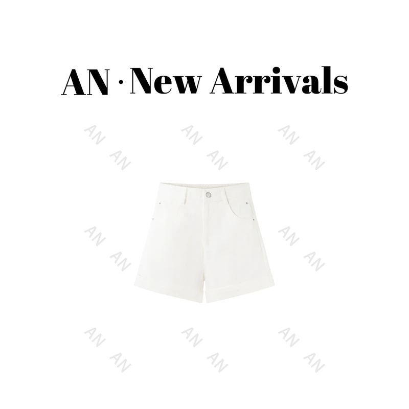 C02357新款ins潮宽松韩版小个子直筒高腰卷边休闲短裤配腰带