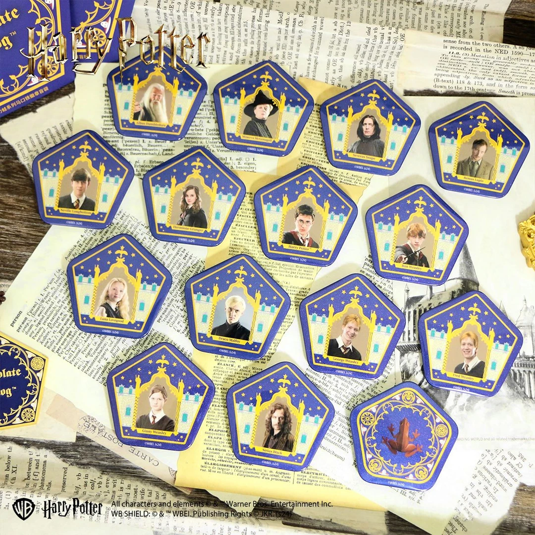 正版哈利波特系列马口铁巧克力蛙人物徽章盲盒