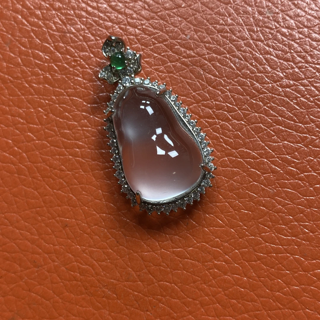 天然玉石925银镶嵌黑钢福瓜