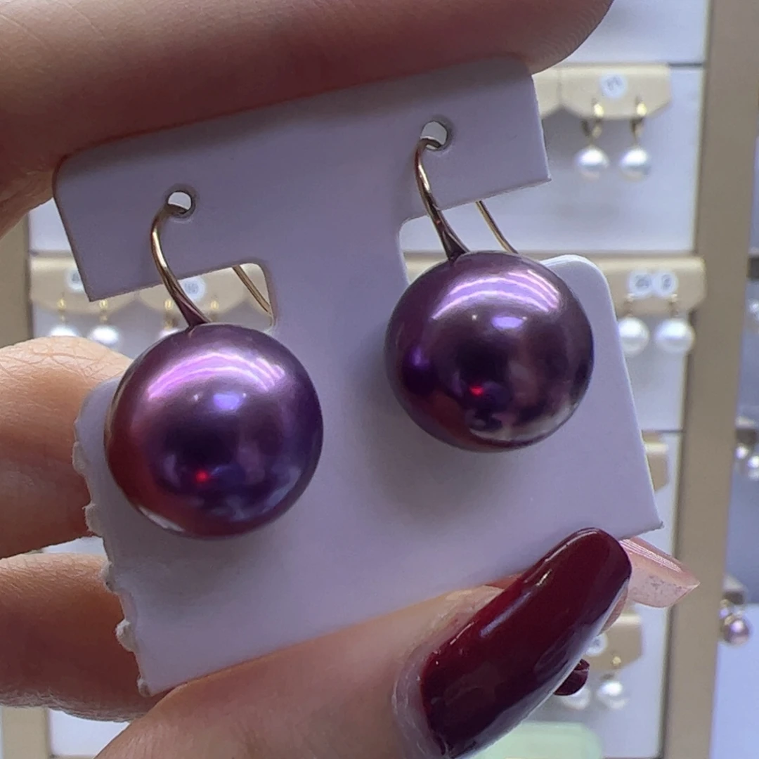 淡水珍珠耳饰银S925镶嵌