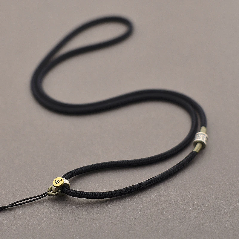 固定长度款吊坠绳3mm粗生肖守护款黑绳玉佩平安扣绳子