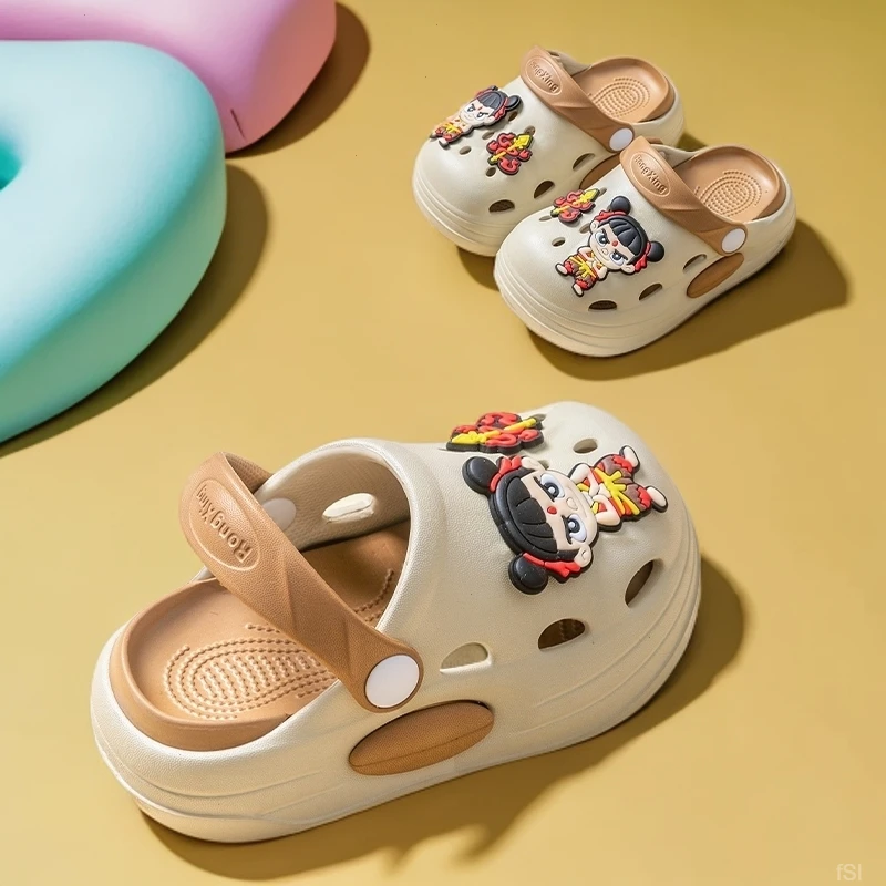 网红款EVA洞洞鞋拖鞋防滑凉鞋儿童凉哪吒外穿男童女童婴儿鞋夏