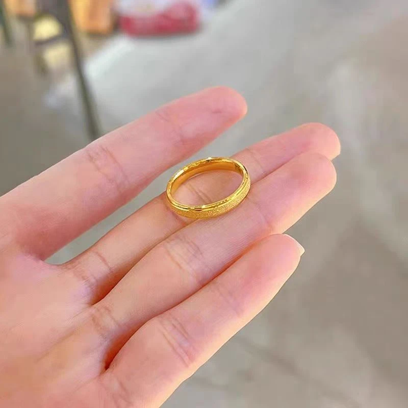 钛钢戒指 满天星磨砂戒指细素圈男女尾戒指环情侣不掉色食指饰品