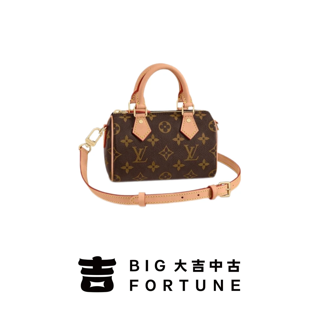 99新 LouisVuitton/路易威登 大吉中古/LV老花speedy nano斜挎包