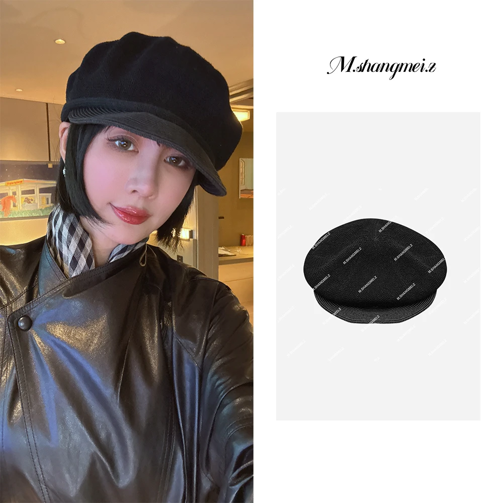 M.SHANGMEI.Z/沐熙美大哥法式轻奢舒适薄款亚麻贝雷帽F03233