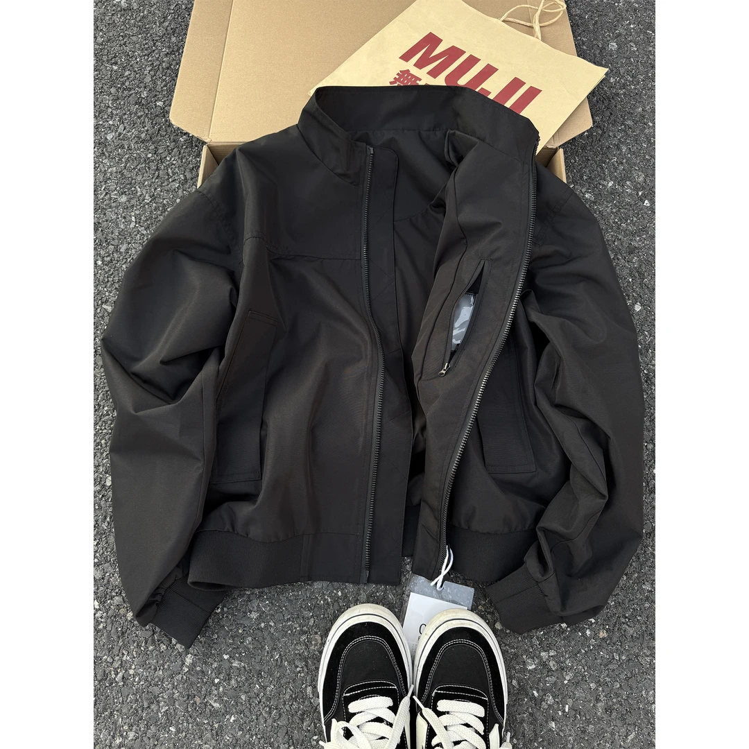 美式短款飞行夹克工装外套秋季新款宽松廓形cleanfit休闲上衣外褂