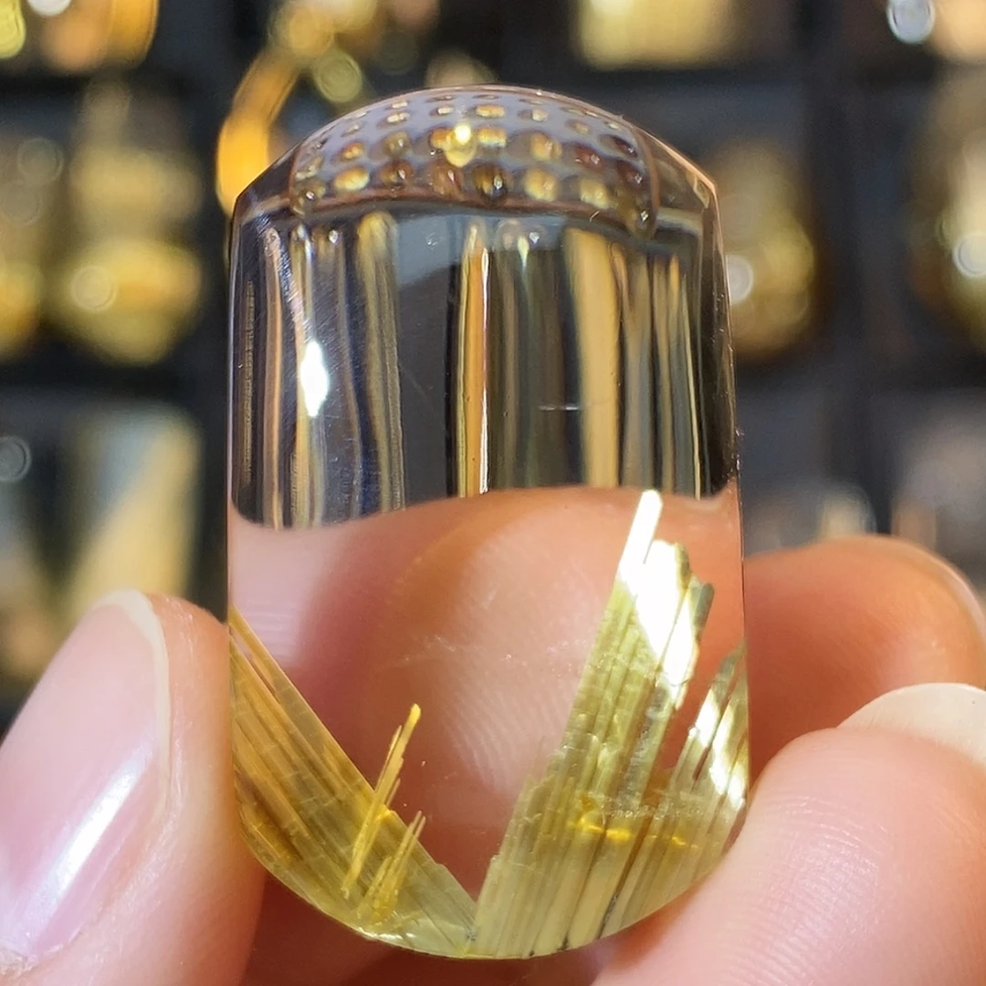 未镶嵌颈饰水晶天然宽板钛晶聚宝盆无事牌吊坠