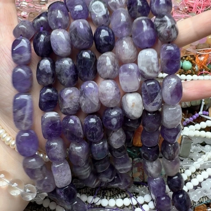 未镶嵌玛瑙/玉髓珠宝半成品一条12x19m紫水晶块