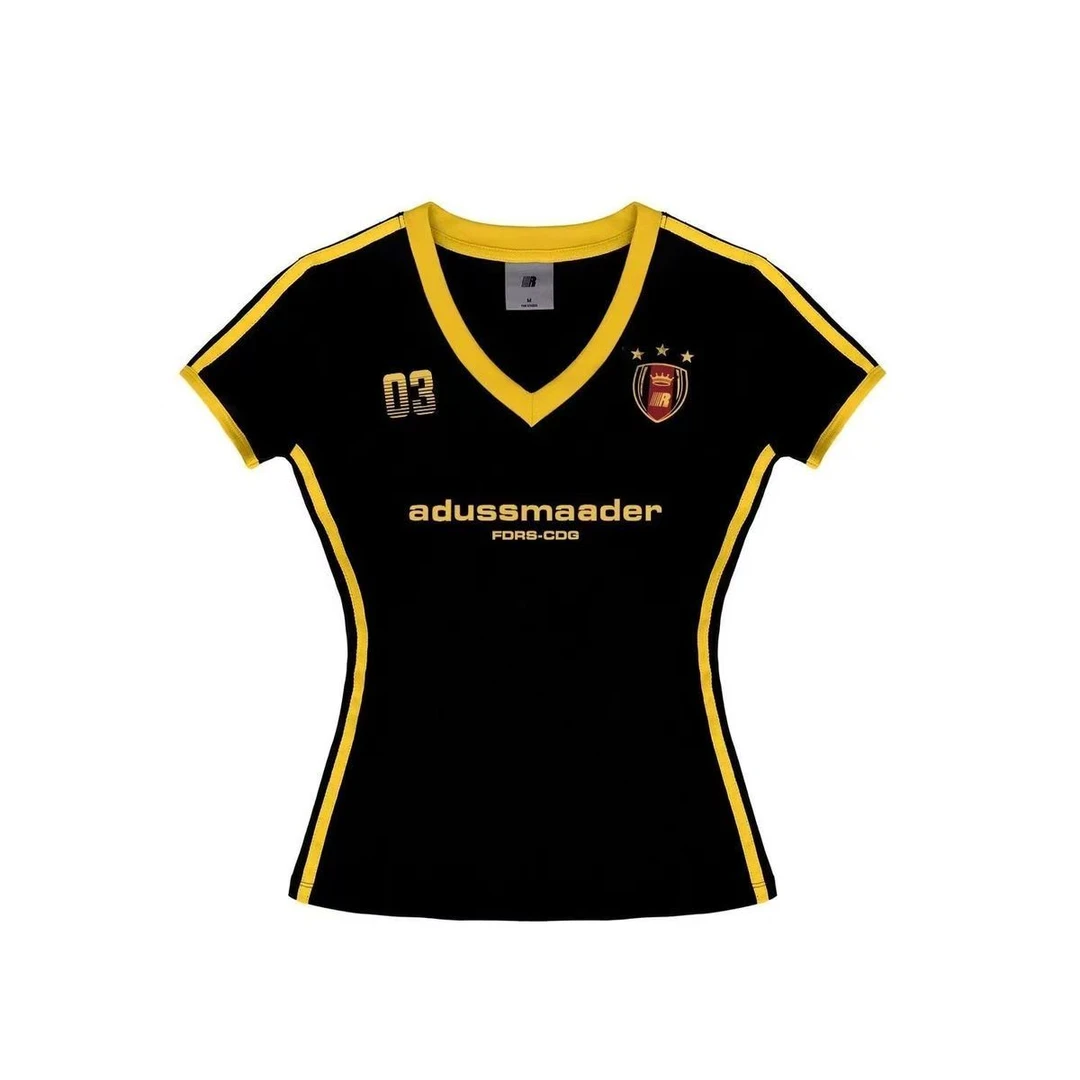 夏季纯欲风修身短袖复古拼接撞色辣妹显身材显瘦上衣