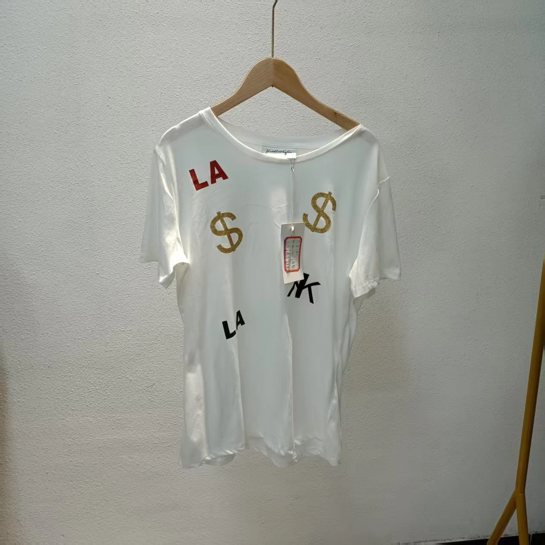 唯琳剪标   8仓A1-8-1611款   白色字母短袖T恤