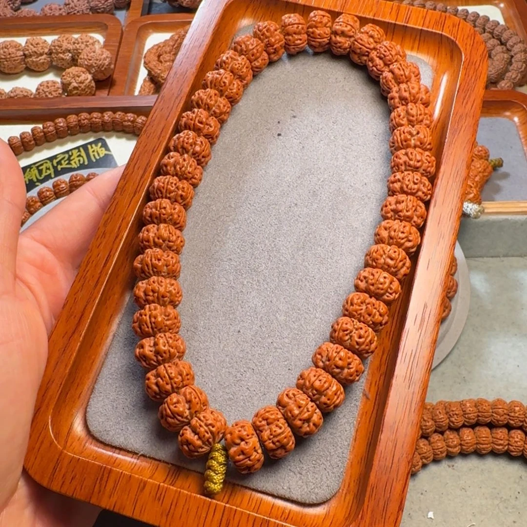 金刚菩提把件关*宝飞碟梅花双龙大手持13.5