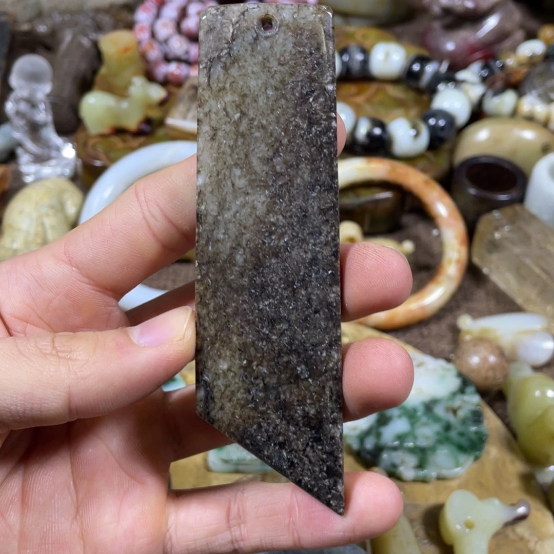 和田玉吊坠(不含链)足铂镶嵌