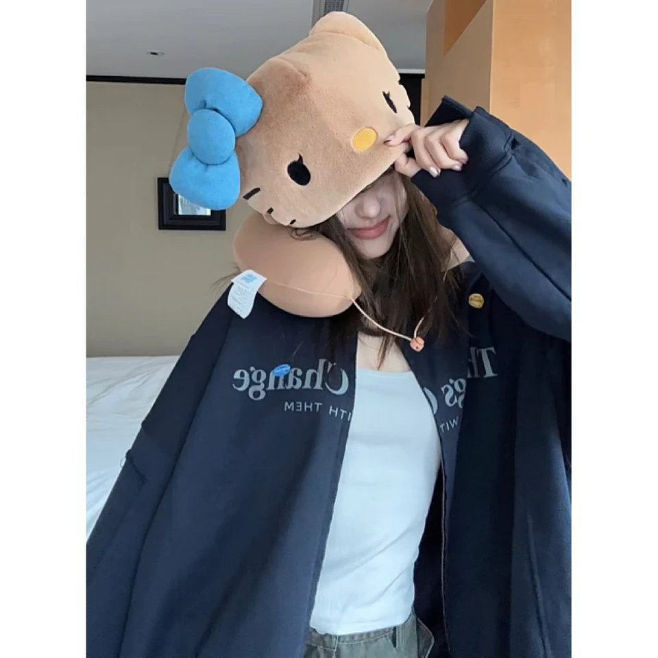 字母印花宽松长袖外套女早秋开衫外搭上衣C 9253#