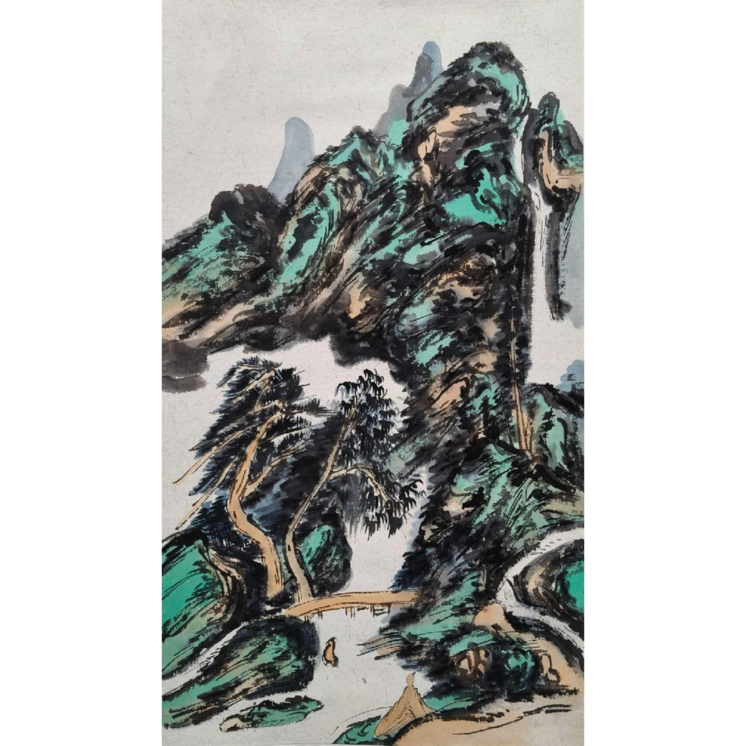 tj116《溪山垂钓》69*40（2.5平尺）纸本立轴