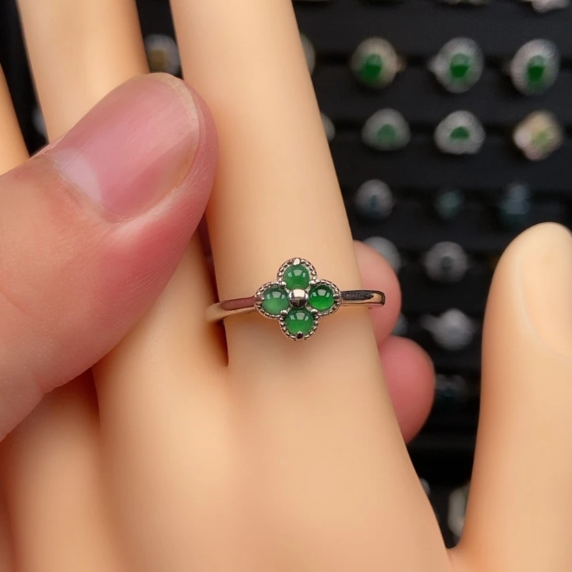 【闪购商品】翡翠戒指银S925镶嵌兮兮