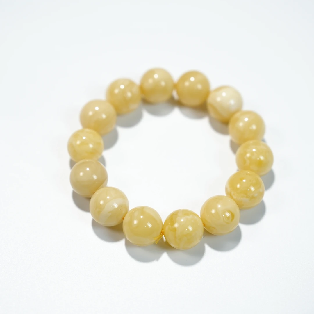 蜜蜡1.5*14颗单圈手串35020188