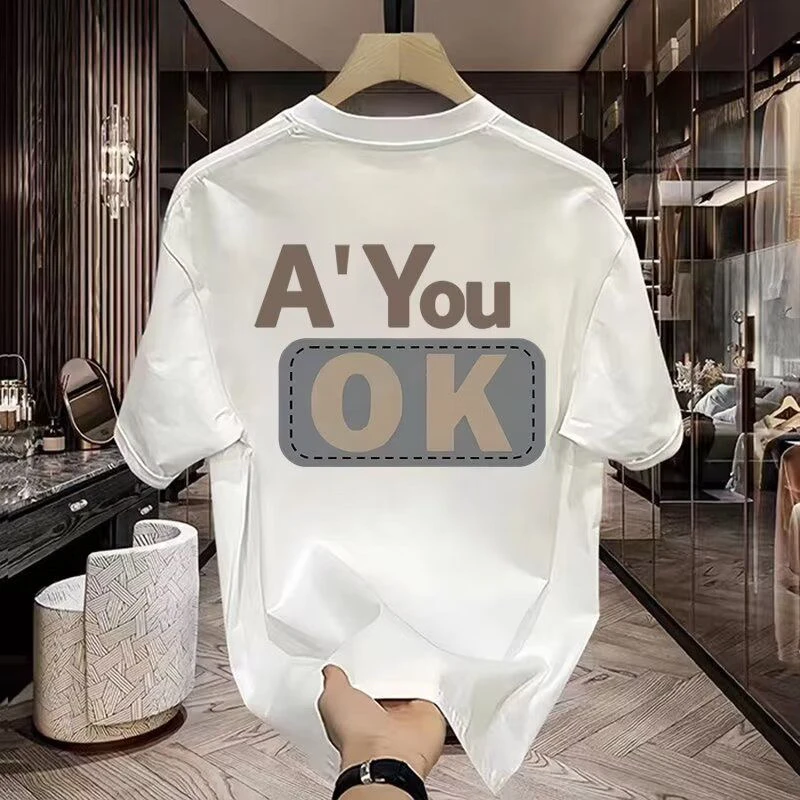 索罗娜凉感夏季男装韩版宽松上衣打底棉T恤潮流短袖圆领半袖2025