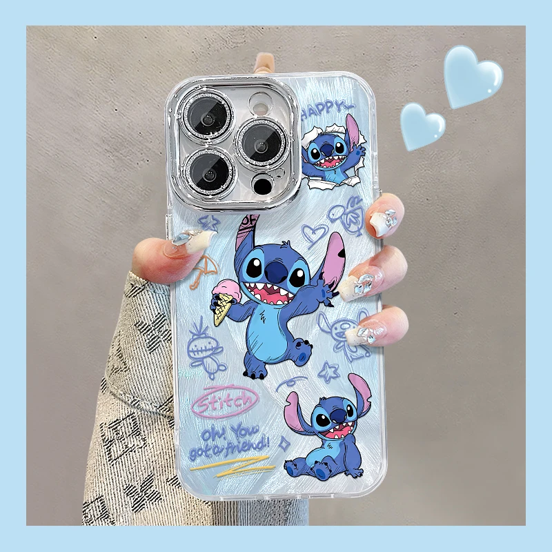 史迪仔适用苹果15华为vivo/oppo小米iPhone16精孔羽纱手机壳