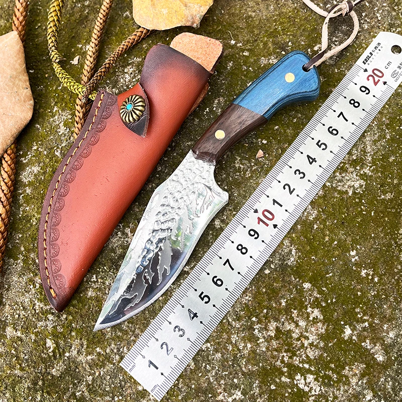 一体直刀户外生存锋利居家厨房削瓜水果刀高硬度野外求生露营小刀