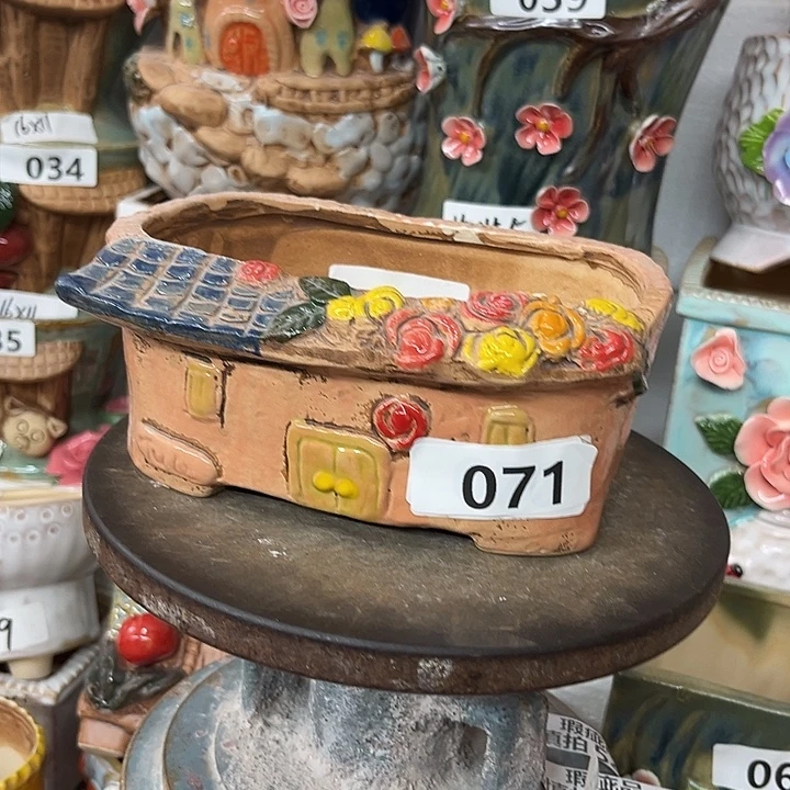 紫砂花盆粗陶材质多肉花盆