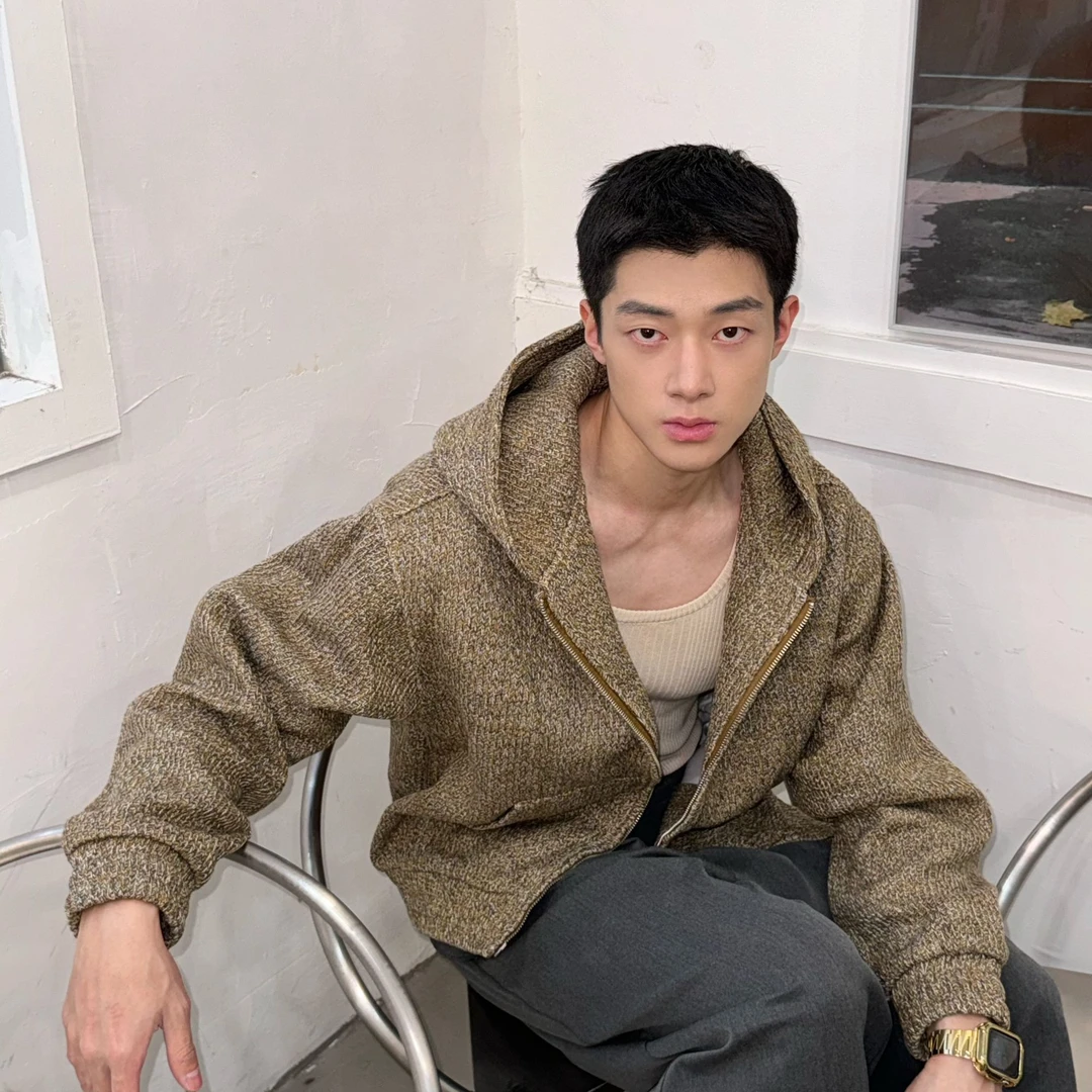 断码清~！NO退毛织小香复合硬挺拉链卫衣外套