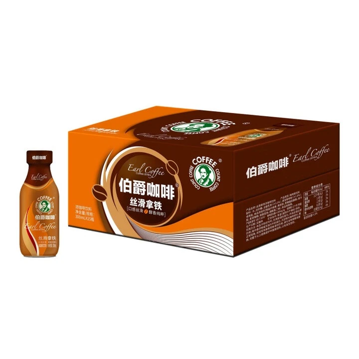 【次日达，京东快递，送货上门】伯爵咖啡丝滑拿铁300ml*15瓶整箱装
