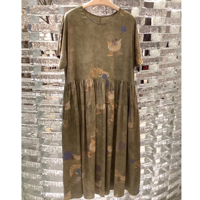 Li Wang/里望2024设计师款 做旧脏染系列 夏季圆点连衣裙