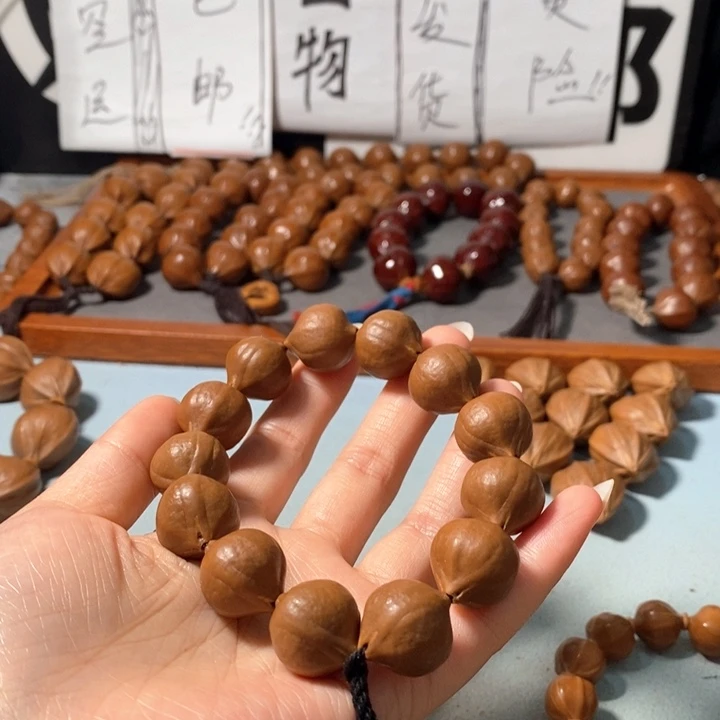 橄榄核手串0271精品蒜头铁核12+1颗
