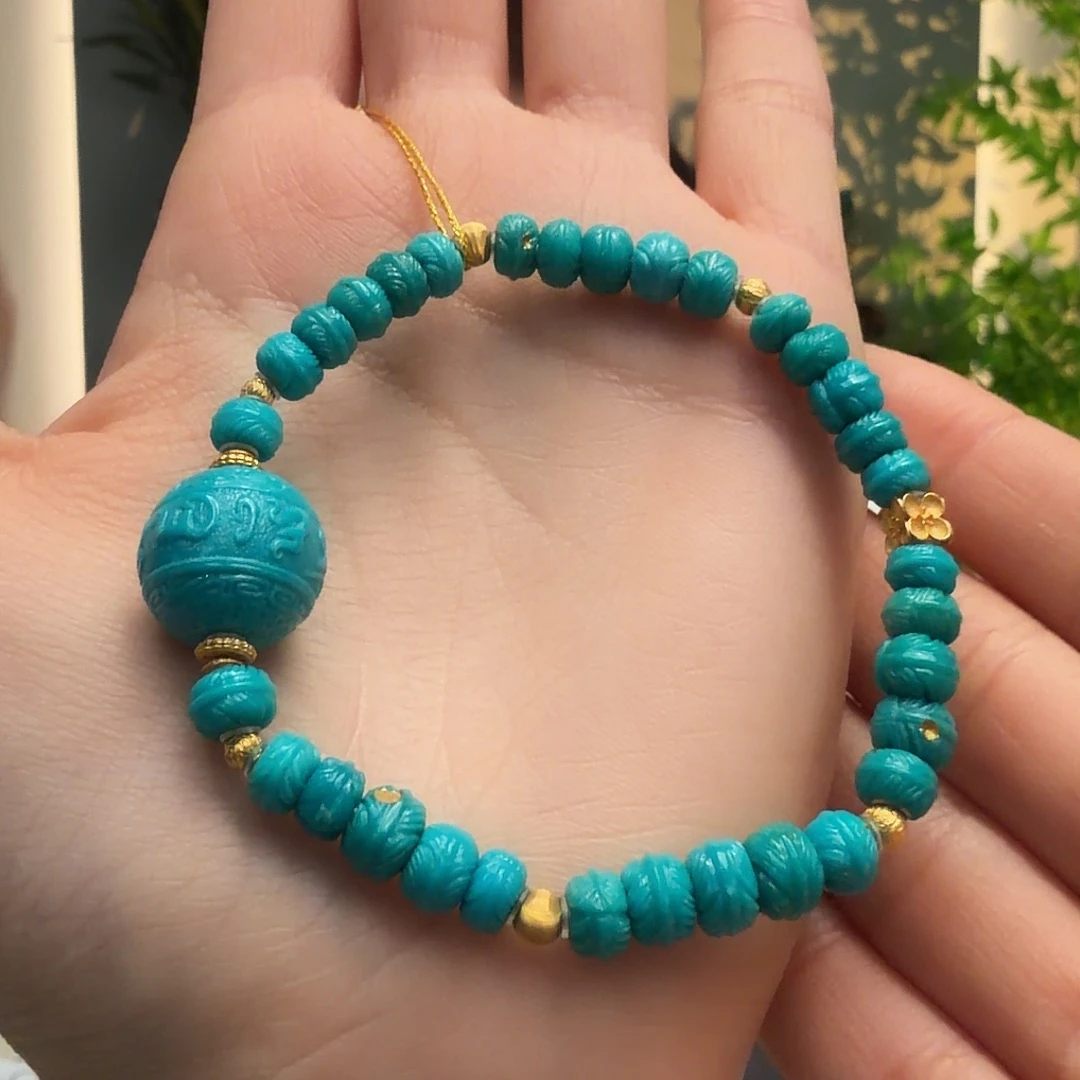 绿松石18K金镶嵌颈饰