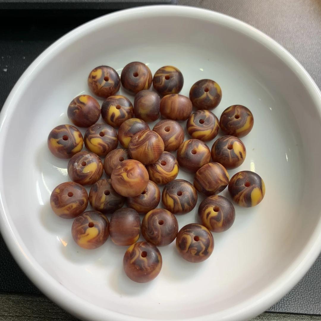 天然蜜蜡 散珠 老蜡算盘珠Y2450 10*8 30颗（赠弹力绳）