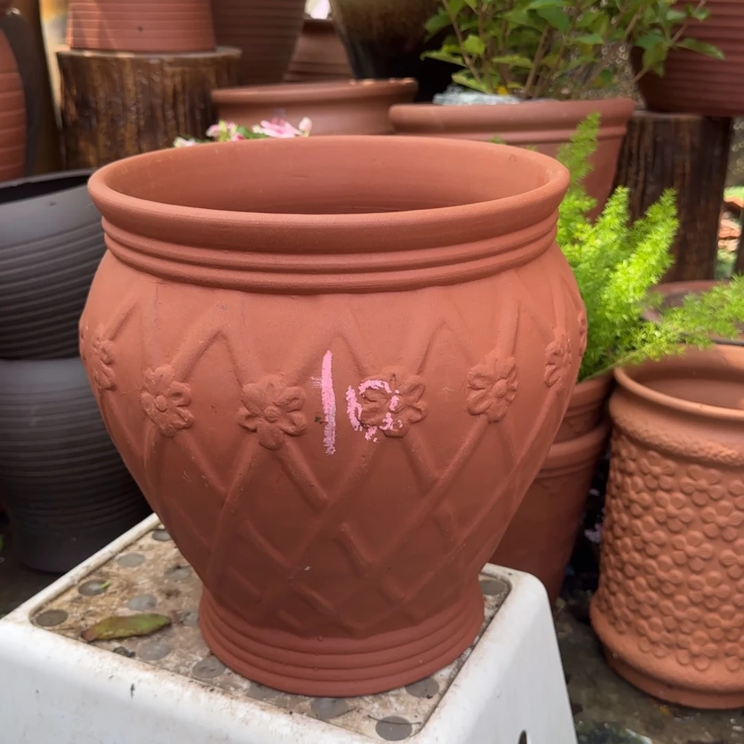 紫砂花盆口28高30宜兴紫砂