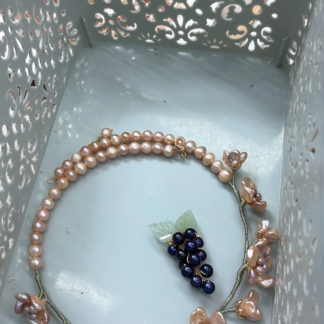 誰***然未镶嵌淡水珍珠发饰