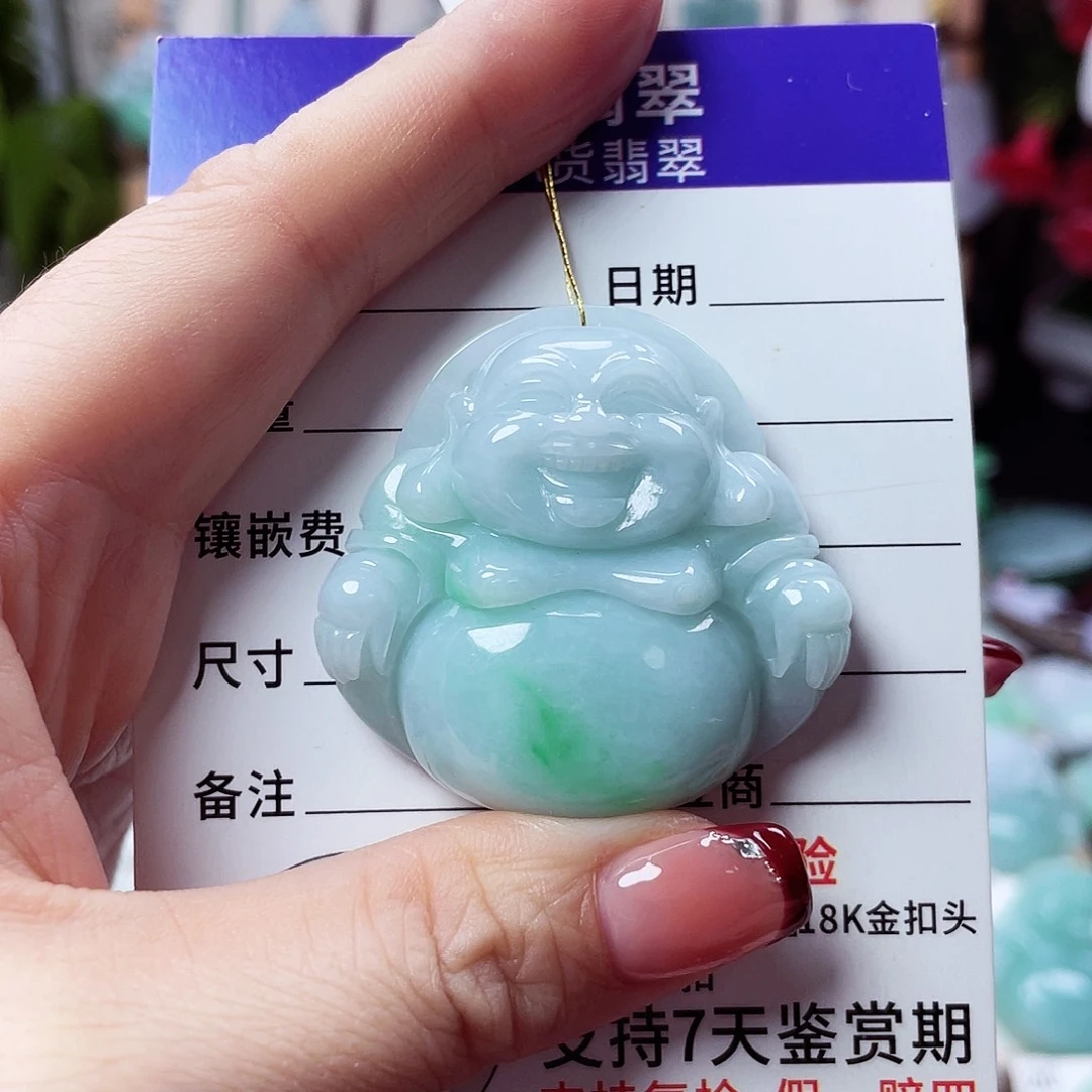 翡翠未镶嵌颈饰佛公05