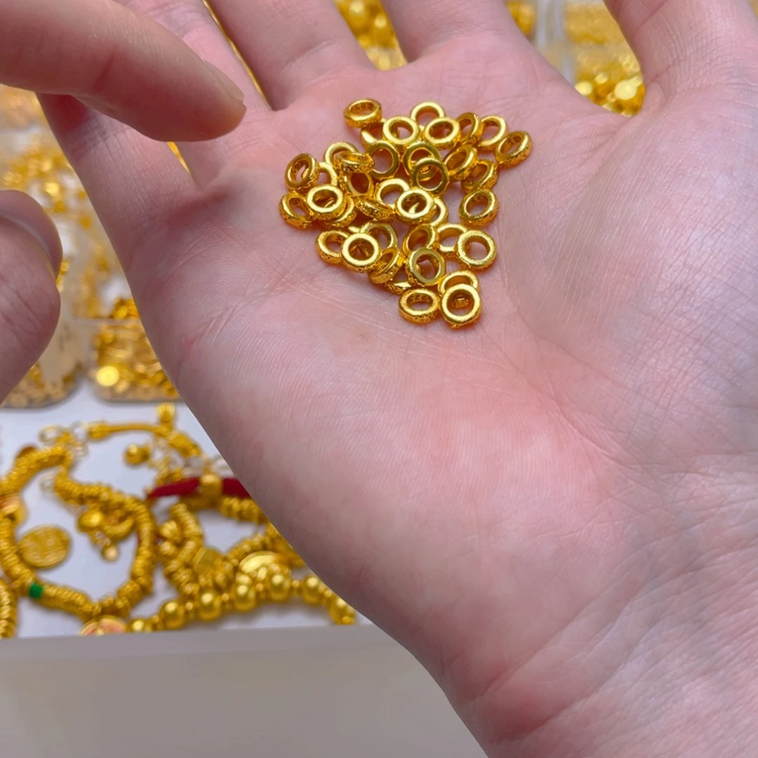 锆石铜合金新款锤纹盘缠7mm10颗