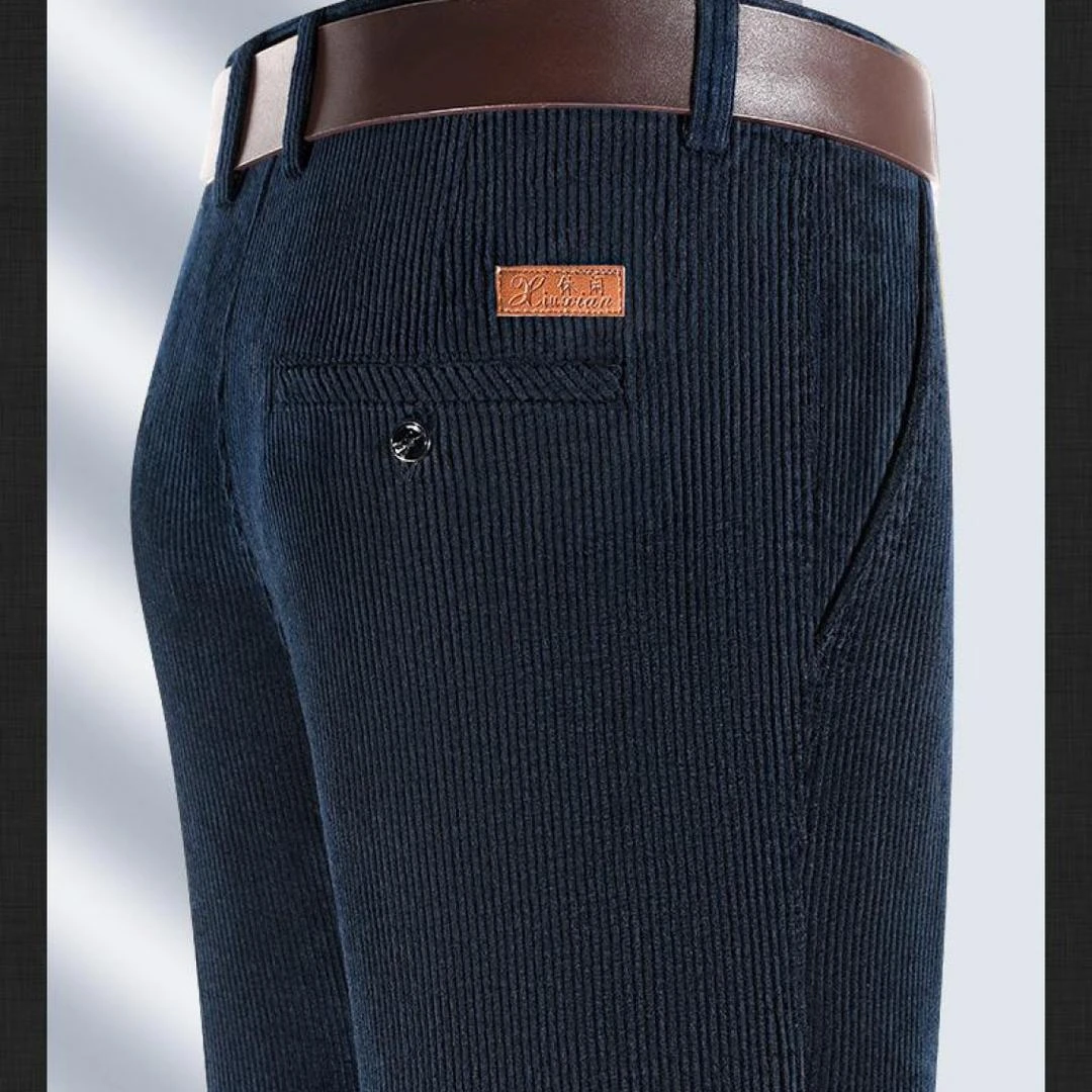 【厂家直销】秋冬新款灯芯绒休闲裤中老年人加绒加厚直筒休闲睡裤