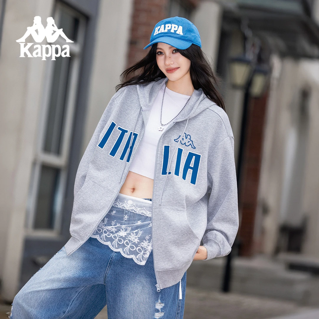 KAPPA/背靠背2025新款运动外搭针织开衫舒适时尚经典百搭长袖外套