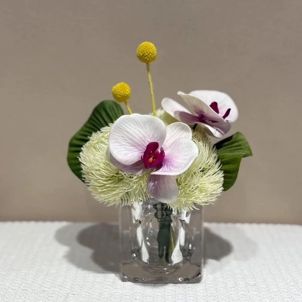 现代简约仿真花玻璃花器酒店玄关洗手间摆件手工创意陶瓷中式摆设