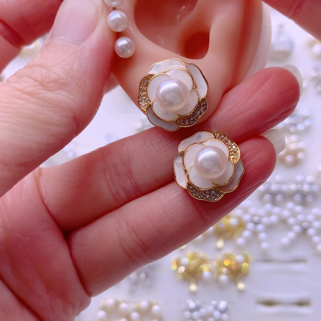 耳饰合金淡水珍珠