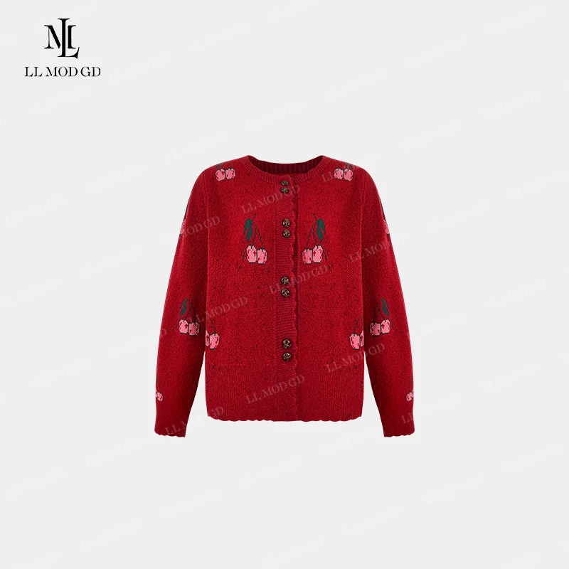 樱桃小王子 长袖圆领针织衫女秋冬保暖甜美减龄百搭上衣CY-254671