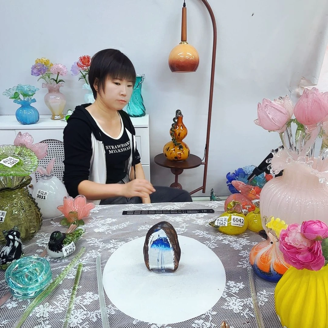 水母琉璃花瓶花器艺术品