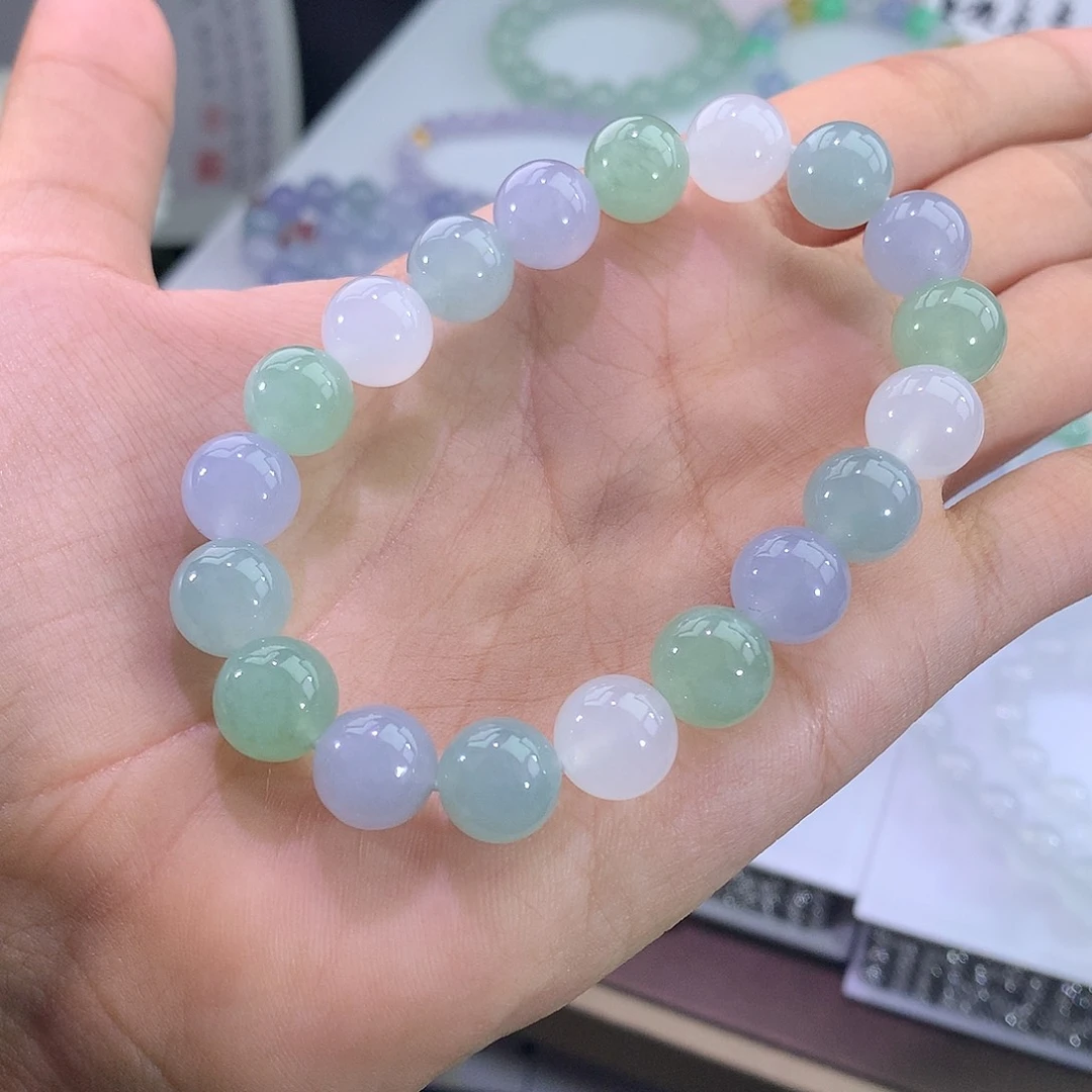 未镶嵌手链翡翠清新马卡龙手串