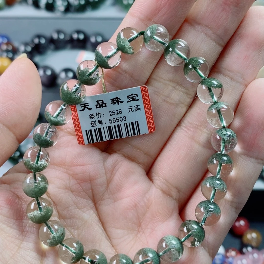 未镶嵌手串水晶绿幽灵55503