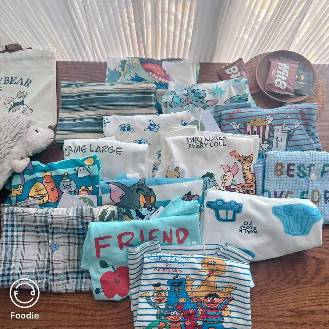 【季末清版福袋 R125】25年男女童夏季蓝色系清版短袖上衣五件组合