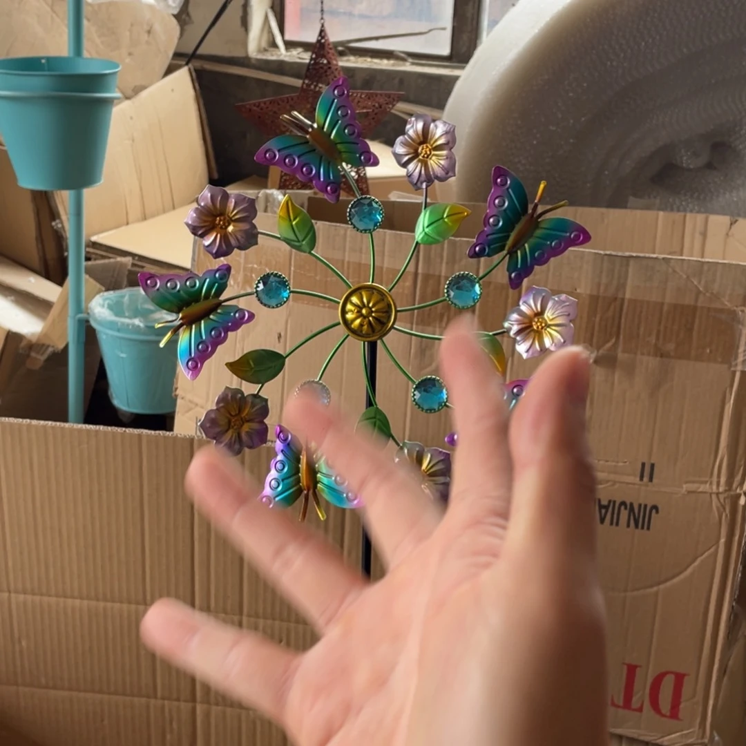 【闪购商品】铁艺蝴蝶风车花插