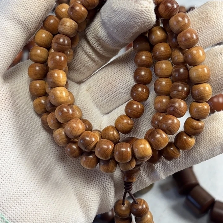 l***8檀香木78多圈108颗老山檀虎皮纹供奉奶香