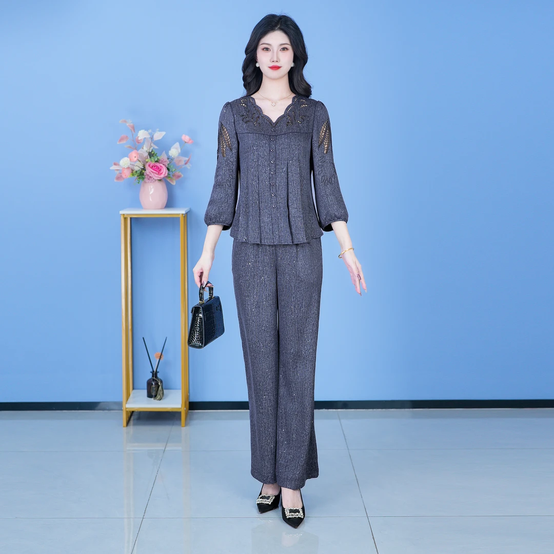 【SJYH266】2025年春季新款套装时尚优雅两件套减龄洋气套装气质