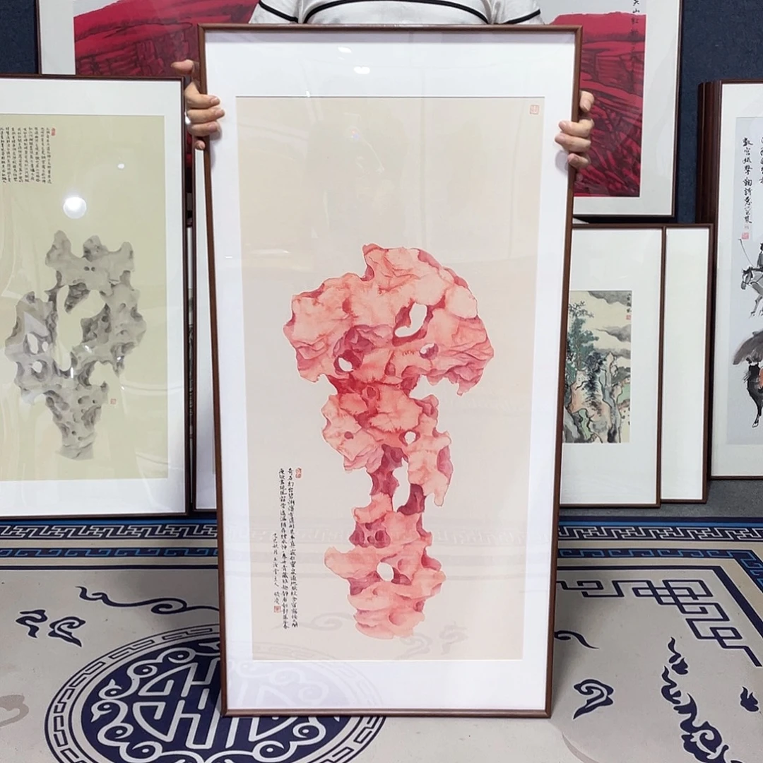 国画手绘画作品带框60/120