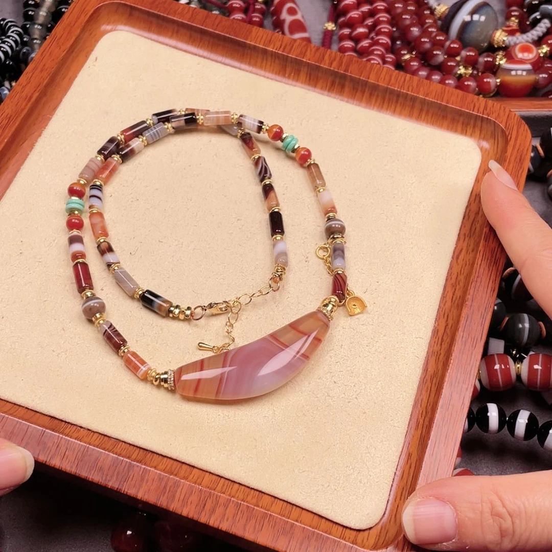 【闪购商品】合金锁骨玛瑙/玉髓