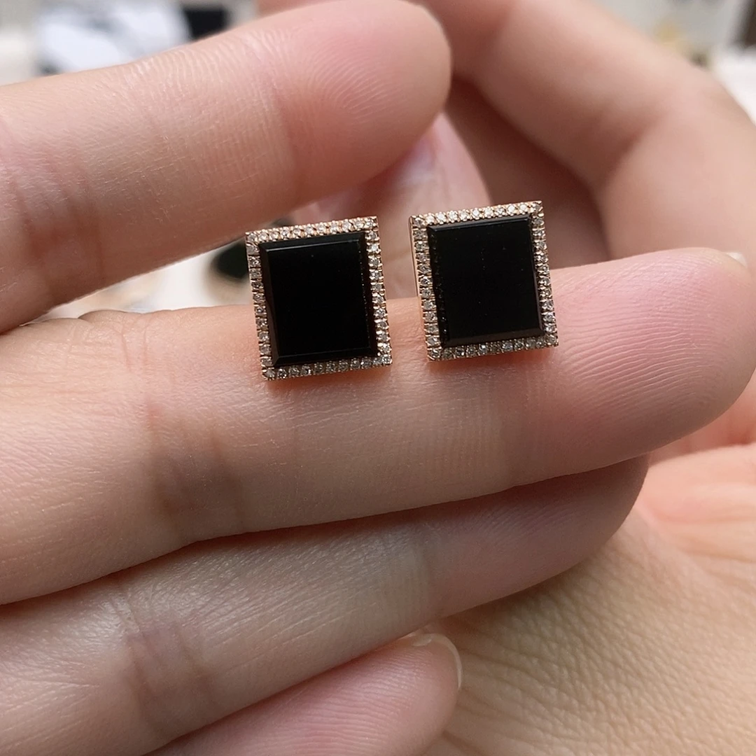 翡翠18K金镶嵌耳饰