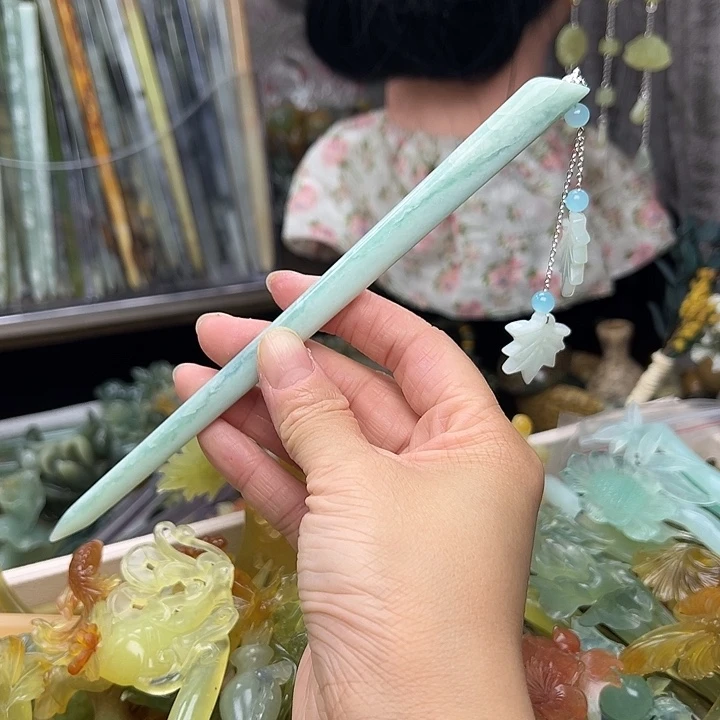 蛇纹石玉未镶嵌发簪